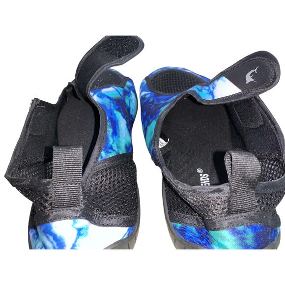 Reel Legends Men's Size 10 Water Shoes Blue & Green Beach Swim Velcro Straps - Picture 5 of 9
